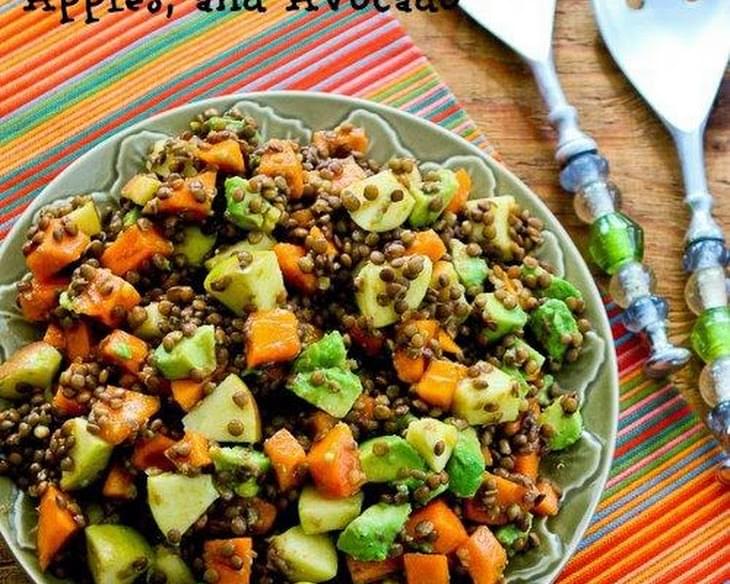 Fruity Lentil Salad with Persimmon, Apple, and Avocado
