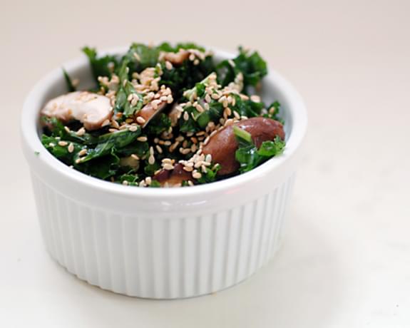 Raw Kale Shiitake Salad