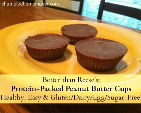 Homemade Protein-Packed Peanut Butter Cups {Healthy, Easy & Sugar Free!}