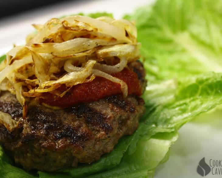 Cajun Burgers with Caramelized Onions