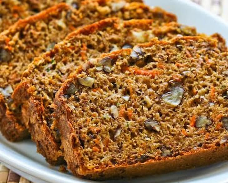 Low-Sugar and Whole Wheat Garden Harvest Cake with Zucchini, Apple, and Carrot