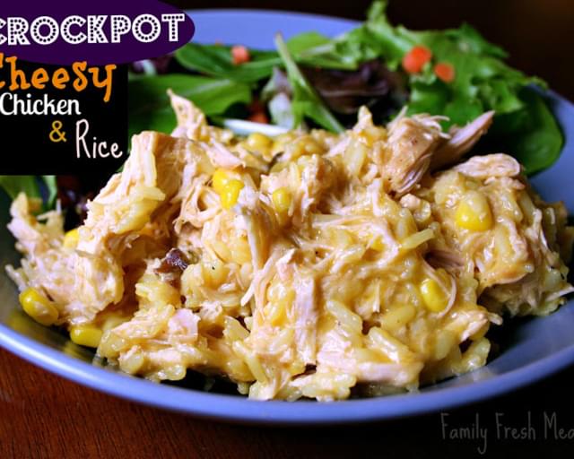 Crockpot Cheesy Chicken & Rice