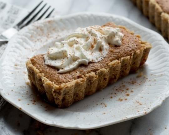 Gluten-Free Pear Tart with Walnut Crust & Frangipane
