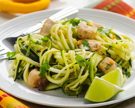 Zucchini Noodles with Cilantro Lime Chicken