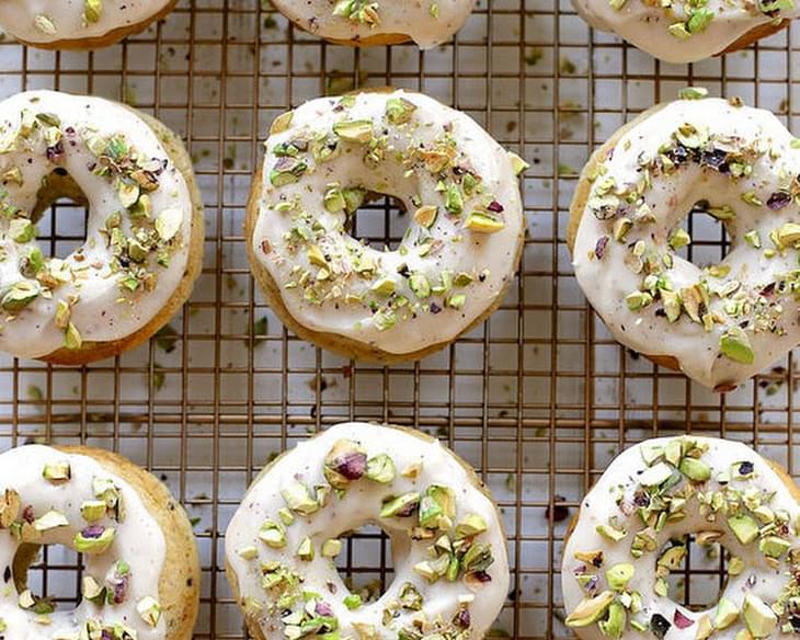 Baked Brown Butter and Pistachio Doughnuts