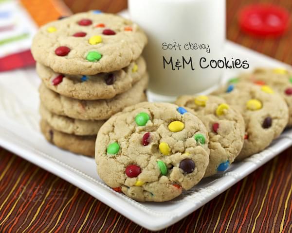 Soft Chewy M&M Cookies