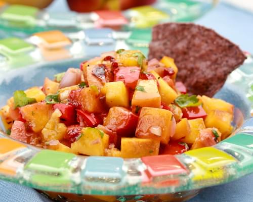 Grilled Peach and Chipotle Salsa
