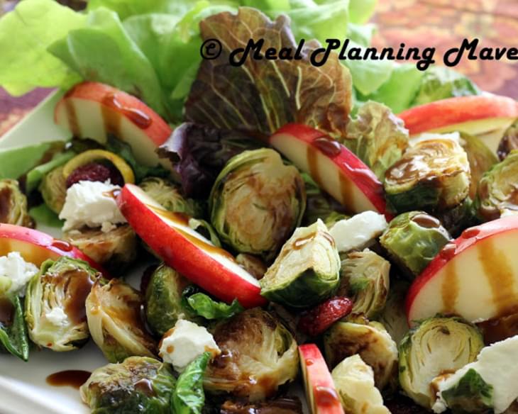 Roasted Brussels Sprouts 'n Apple Salad with Balsamic Drizzle