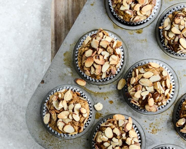 Whole Wheat Toasted Almond Pumpkin Muffins