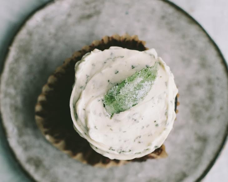 Chocolate Cupcakes with Fresh Mint Buttercream