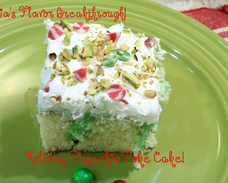 Holiday Pistachio Poke Cake!