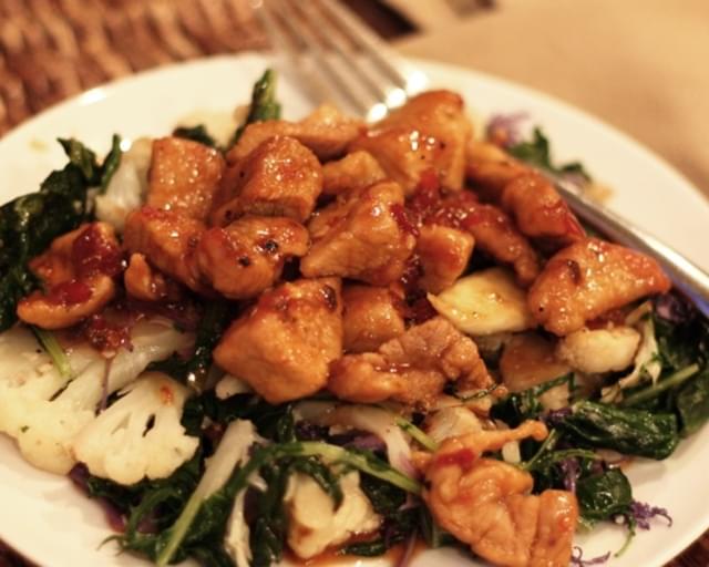 Spicy Pork with Asian Greens