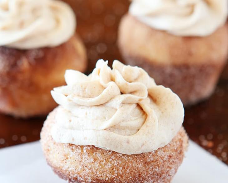 Brown Butter Snickerdoodle Doughnut Muffins with Brown Butter Buttercream Frosting
