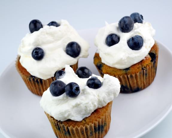 Blueberries and Cream Cupcakes