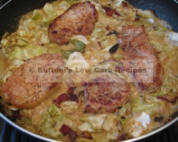 Pork Chops with Creamy Cabbage