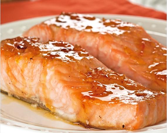 Orange and Bourbon Glazed Salmon