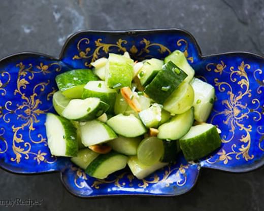 Cucumber Salad with Grapes and Almonds