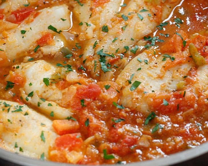 Skillet Cajun Spiced Flounder with Tomatoes