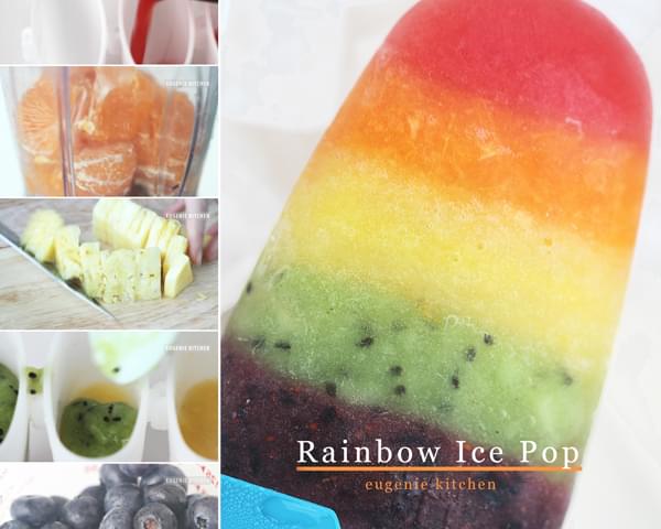 Rainbow Popsicle with No Sugar 100% Fruits - Ice Pop