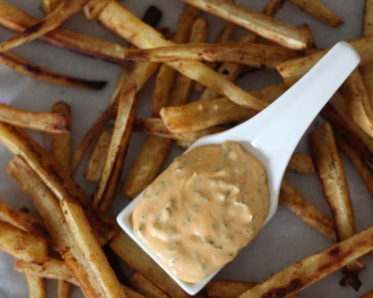 Paprika Parsnip Fries with Sriracha Dipping Sauce