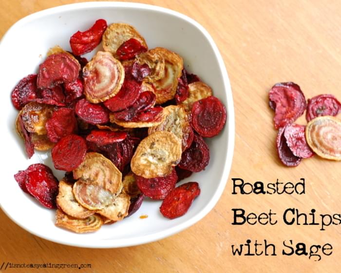 Roasted Beet Chips with Sage