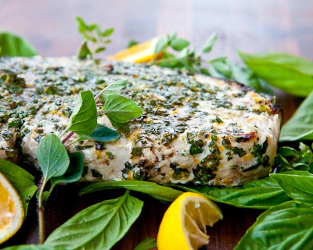 Grilled Fish with Citrus Herb Crust