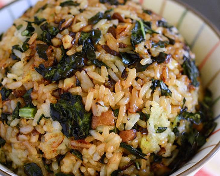 Crispy Kale and Mushroom Fried Rice