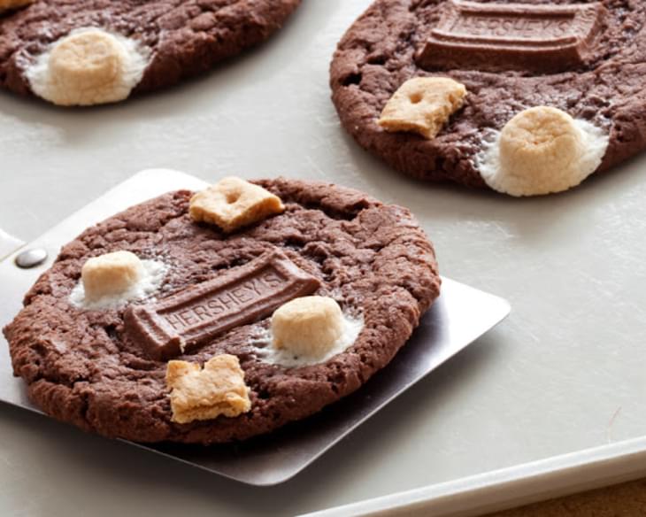 Chocolate Cake S'mores Cookies