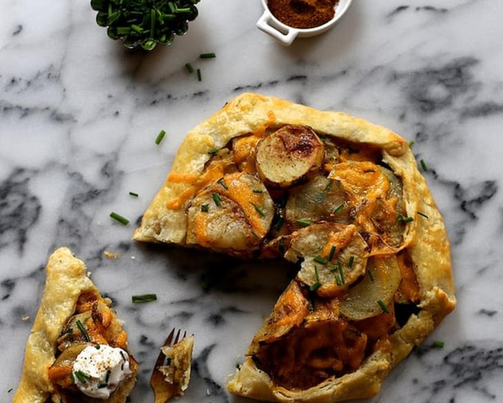 Roasted Potato Galette with cheddar and chives
