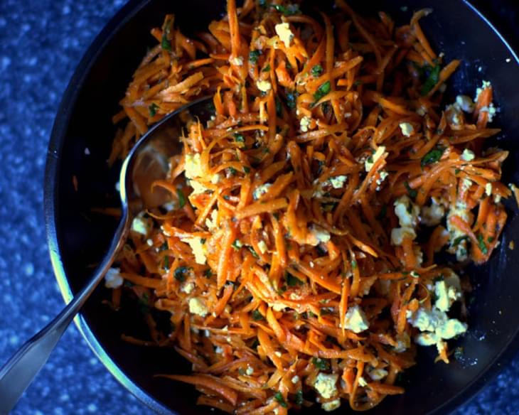 Carrot Salad with Harissa, Feta and Mint