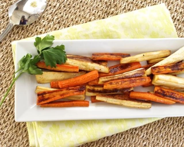 Maple Roasted Carrot and Parsnip Fries