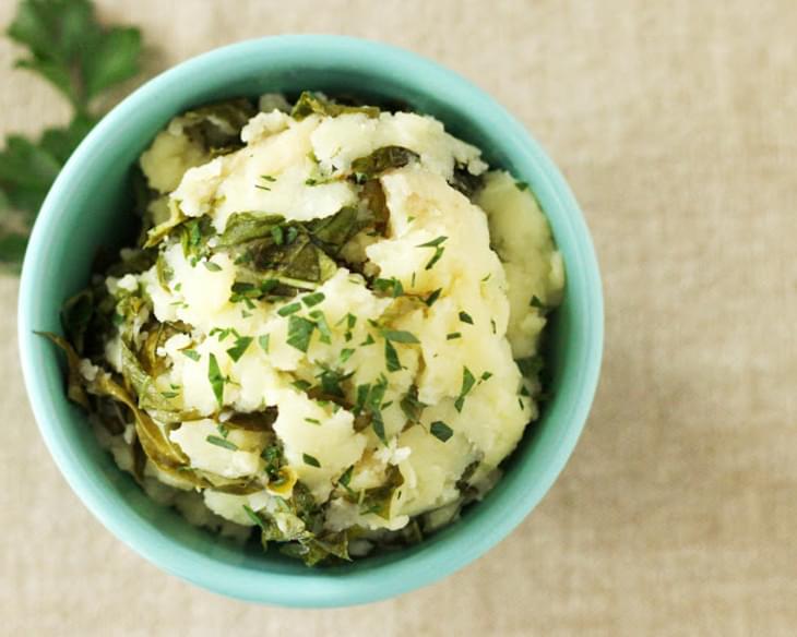 Garlic Olive Oil Kale Mashed Potatoes