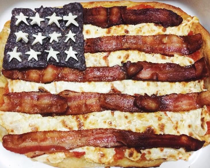 American Flag Pizza with Bacon