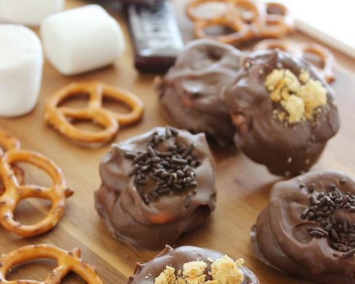 Quick & Easy Chocolate Covered S'mores Pretzels