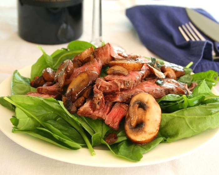 Warm Steak Salad with Mushroom Browned Butter