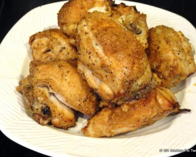 Oven Baked Crispy Garlic Bone-in Skin-on (Split) Chicken Breast