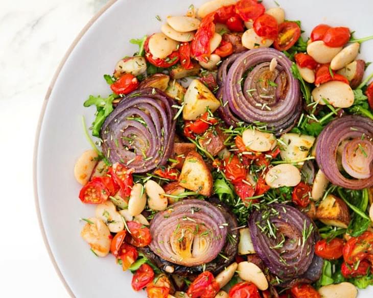 Roasted Vegetable, Bean and Herb Salad