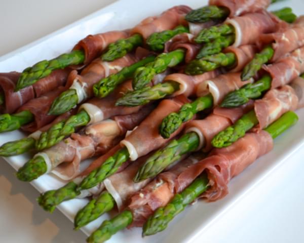 Asparagus wrapped Prosciutto and Boursin Cheese