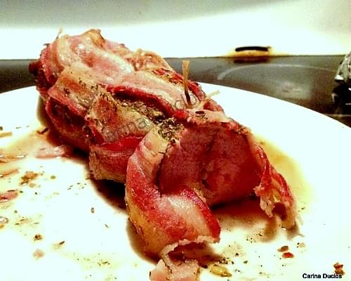Bacon Wrapped & Stuffed Pork Tenderloin