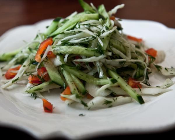 Cabbage Salad With Cucumber And Sweet Pepper