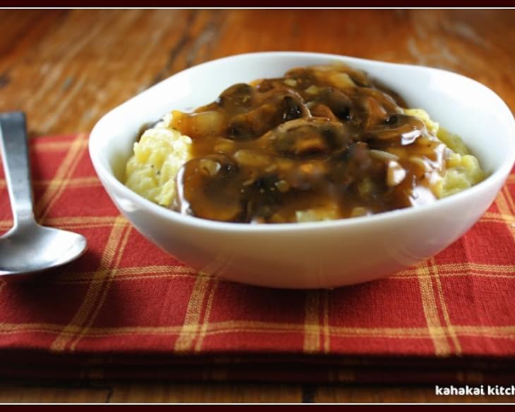 Mushroom Gravy over Mashed Potatoes (Tasty Vegan & Gluten-Free Comfort Food)