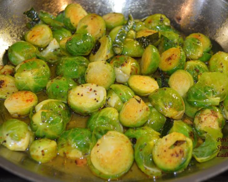 Pan-tossed Brussels Sprout in South-Indian Flavors