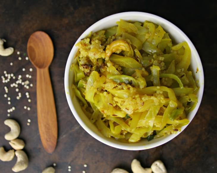Curried Ginger Cabbage with Cashews & Quinoa