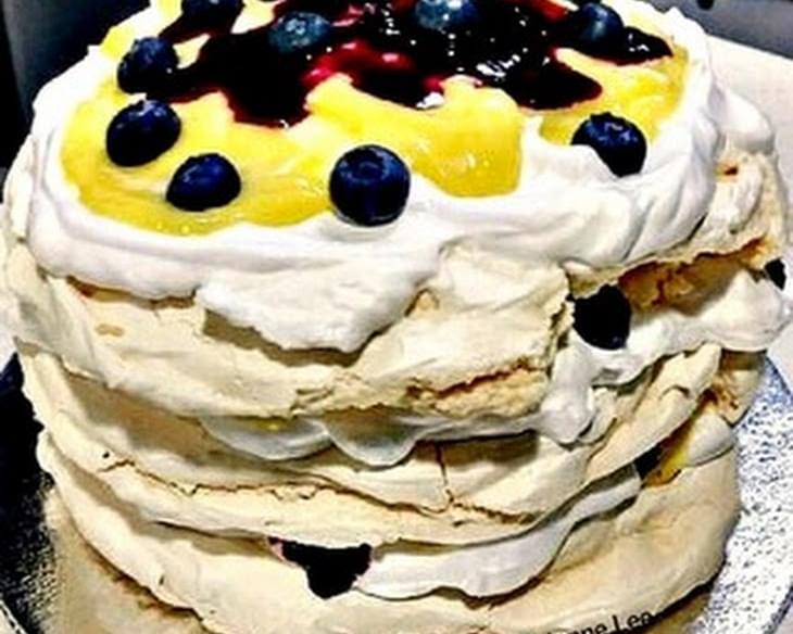 Blueberry & Lemon Meringue Cake