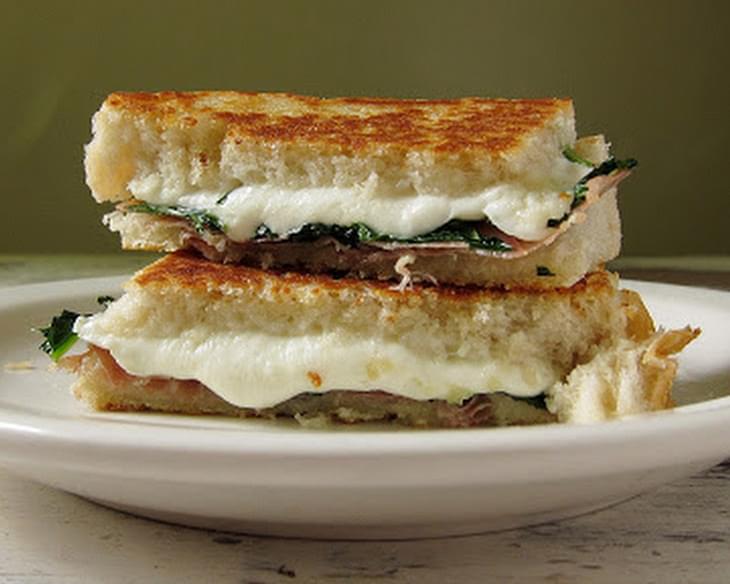Grilled Cheese With Mozzarella, Kale And Proscuitto