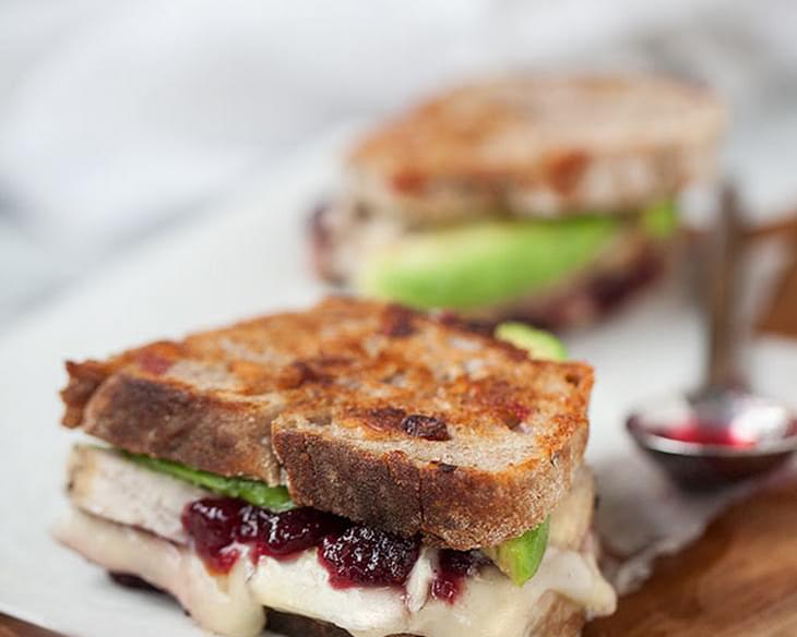 Turkey Cranberry and Grilled Brie Cheese Sandwich