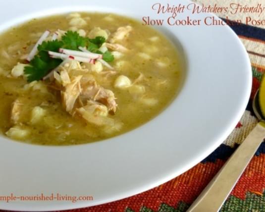 Easy Slow Cooker Chicken Posole Soup