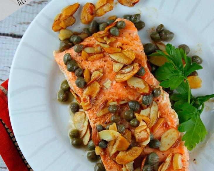 Salmon with Brown Butter, Almonds and Capers