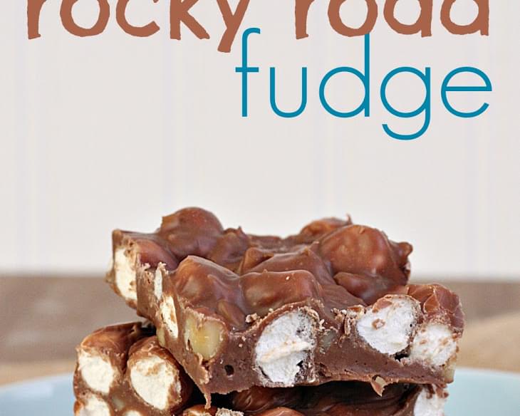 4 Ingredient Rocky Road Fudge