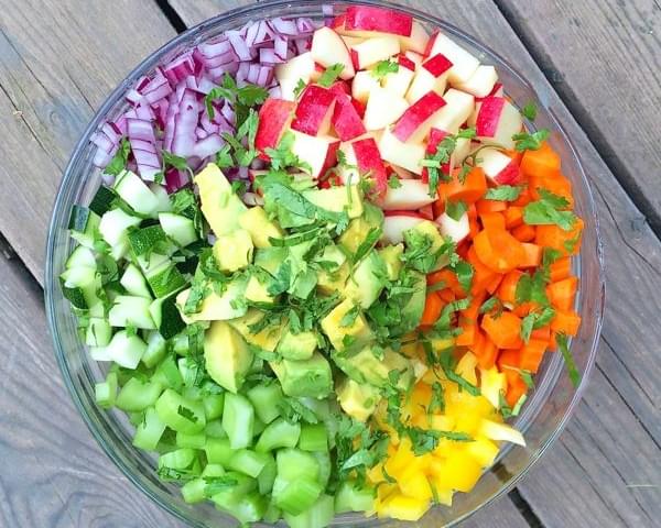 Rainbow Chopped Salad with Apples and Avocados